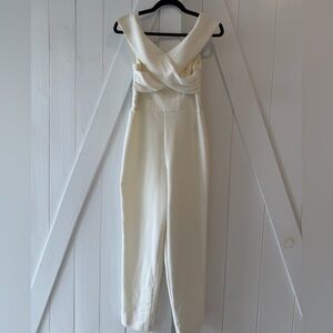 *New* H&M Ivory Cross-Front Jumpsuit